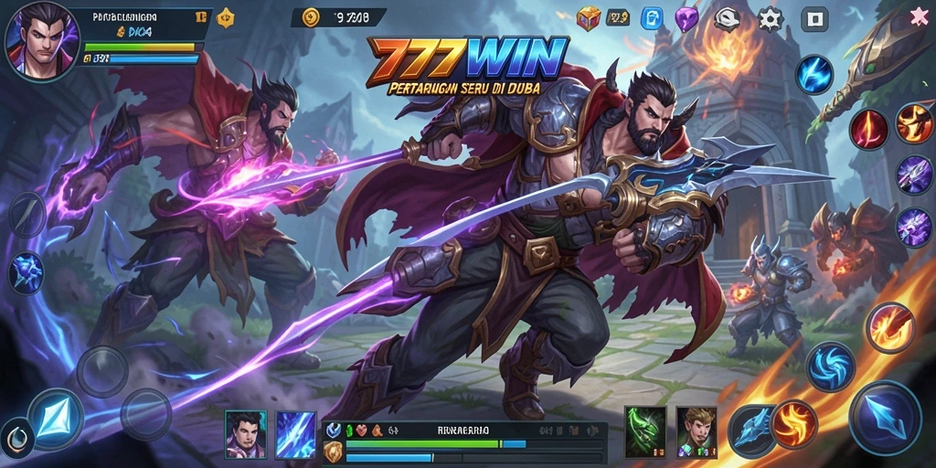 Screenshot gameplay 777WIN menampilkan aksi pertarungan yang intens.