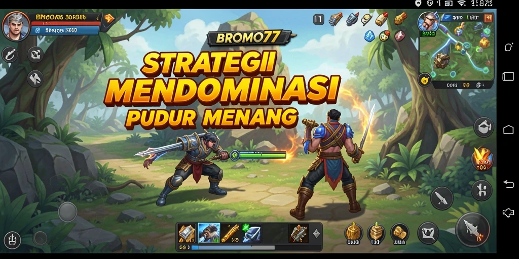 Tampilan menarik dari gameplay strategi di BROMO77.
