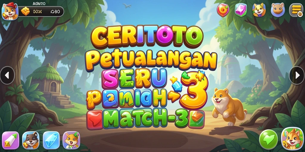 Tampilan gameplay CERITOTO yang penuh warna dan menarik.