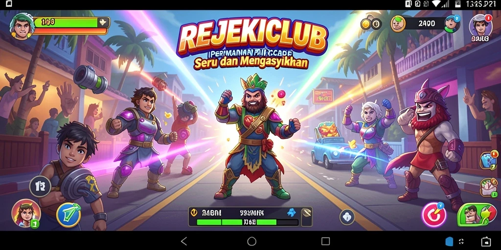 Tampilan gameplay seru REJEKICLUB yang menggugah semangat.