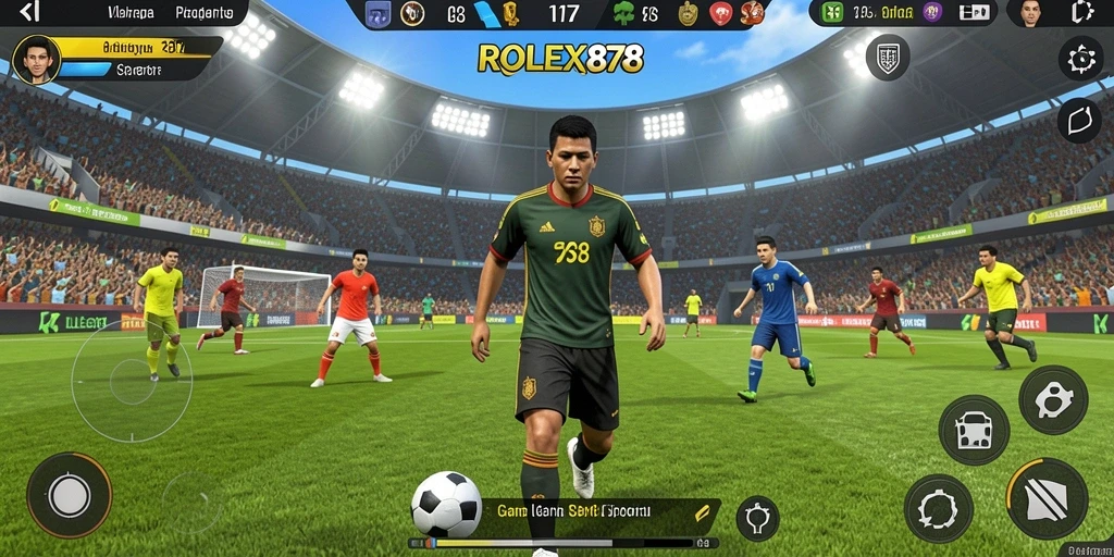 Screenshot gameplay ROLEX878 yang menampilkan aksi olahraga yang mendebarkan.