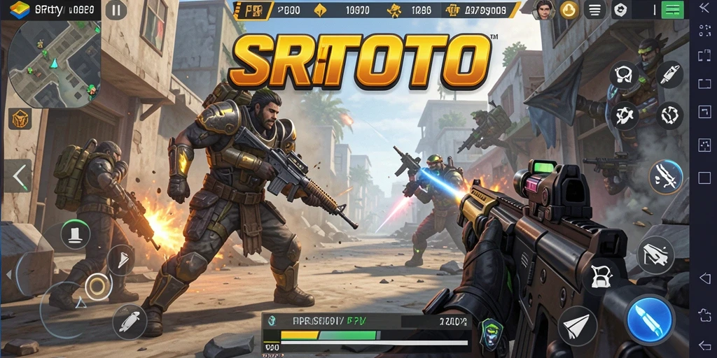 Tampilan gameplay seru dalam SRITOTO dengan aksi tembak-menembak yang mendebarkan.