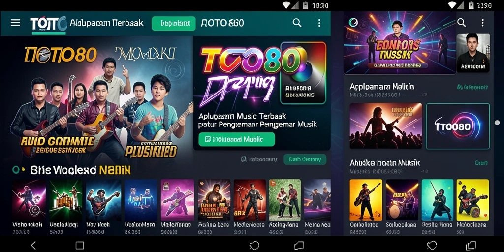 Tampilan gameplay TOTO80 menampilkan koleksi lagu yang beragam dan interaktif.