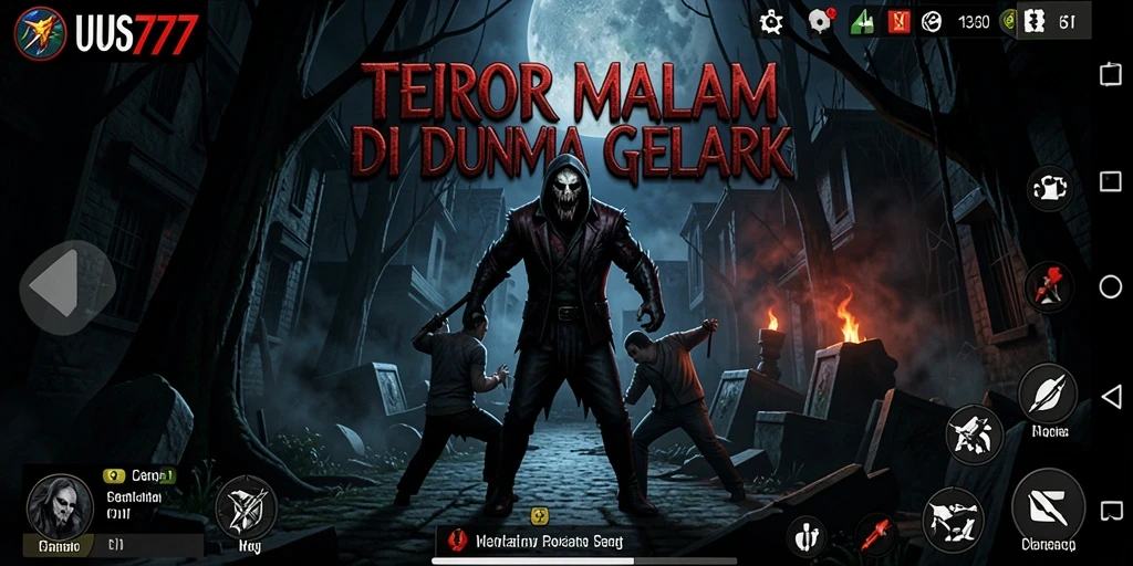 Tangkapan layar menampilkan gameplay menegangkan di <strong>UUS777</strong> dengan suasana Horror yang mencekam.