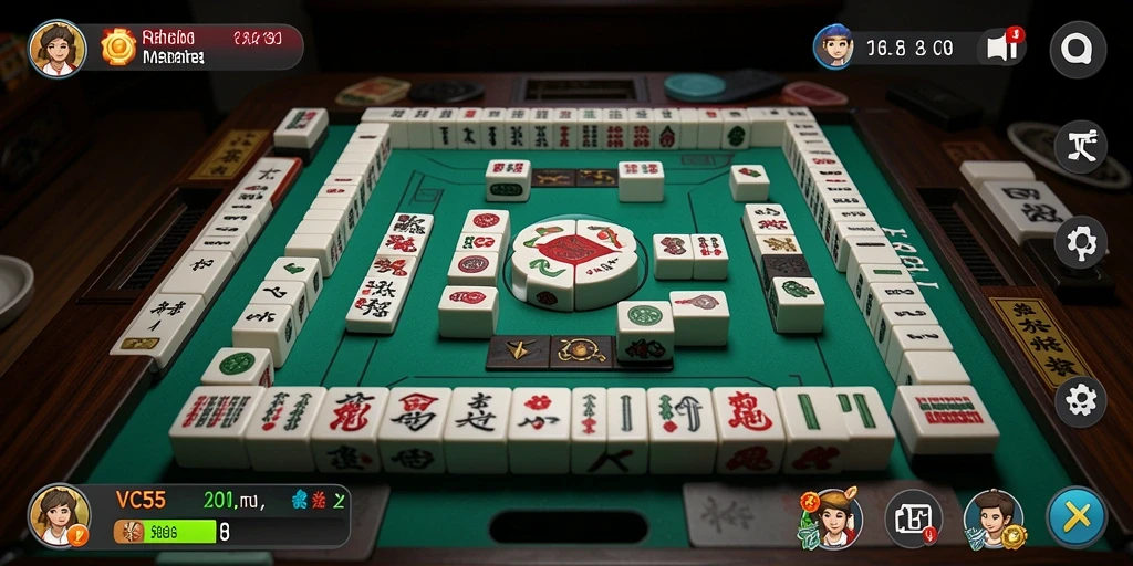 Gameplay menarik dari VC55 yang menggambarkan keseruan bermain Mahjong.