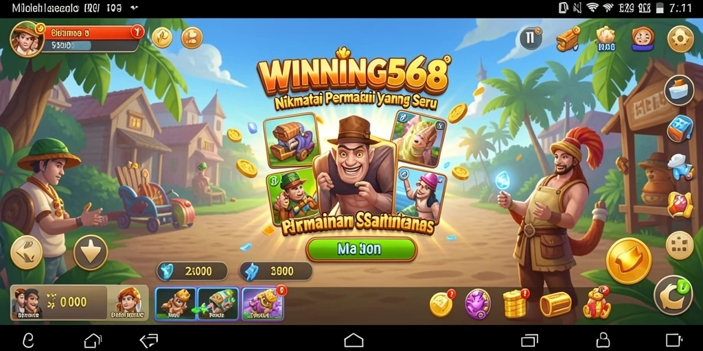 Screenshot menampilkan gameplay santai dan interaktif WINNING568.